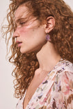 DAPHNE FRAME DROP EAR SILVER PURPLE AMETHYST