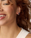 CAILIN CRYSTAL HUGGIE EARRINGS GOLD BLUE CRYSTAL