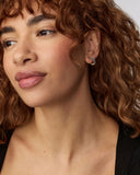 CAILIN CRYSTAL HUGGIE EARRINGS GOLD BLUE VIOLET CRYSTAL