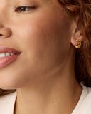 CAILIN CRYSTAL HUGGIE EARRINGS GOLD GOLDEN YELLOW CRYSTAL