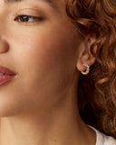 CAILIN CRYSTAL HUGGIE EARRINGS GOLD IVORY MOTHER OF PEARL
