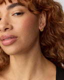 CAILIN CRYSTAL HUGGIE EARRINGS GOLD GREEN PERIDOT CRYSTAL