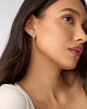 CAILIN CRYSTAL HUGGIE EARRINGS GOLD METAL WHITE CZ