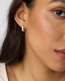 CAILIN CRYSTAL HUGGIE EARRINGS GOLD METAL WHITE CZ