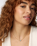 CAILIN CRYSTAL PENDANT NECKLACE GOLD AQUA CRYSTAL