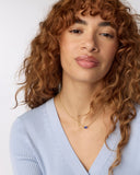 CAILIN CRYSTAL PENDANT NECKLACE GOLD BLUE CRYSTAL