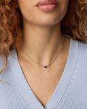 CAILIN CRYSTAL PENDANT NECKLACE GOLD BLUE CRYSTAL