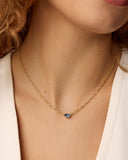 CAILIN CRYSTAL PENDANT NECKLACE GOLD BLUE VIOLET CRYSTAL