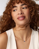 CAILIN CRYSTAL PENDANT NECKLACE GOLD BLUE VIOLET CRYSTAL