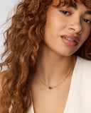 CAILIN CRYSTAL PENDANT NECKLACE GOLD BURGUNDY CRYSTAL