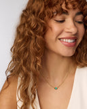 CAILIN CRYSTAL PENDANT NECKLACE GOLD GREEN CRYSTAL