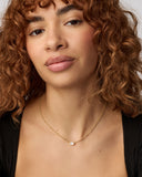 CAILIN CRYSTAL PENDANT NECKLACE GOLD IVORY MOTHER OF PEARL