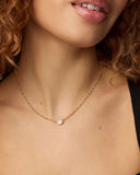 CAILIN CRYSTAL PENDANT NECKLACE GOLD IVORY MOTHER OF PEARL