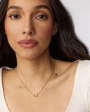 CAILIN CRYSTAL PENDANT NECKLACE GOLD PERIDOT CRYSTAL