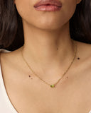 CAILIN CRYSTAL PENDANT NECKLACE GOLD PERIDOT CRYSTAL