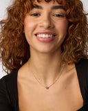 CAILIN CRYSTAL PENDANT NECKLACE GOLD PURPLE CRYSTAL