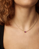 CAILIN CRYSTAL PENDANT NECKLACE GOLD PURPLE CRYSTAL