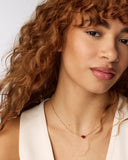 CAILIN CRYSTAL PENDANT NECKLACE GOLD RED CRYSTAL