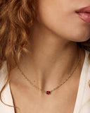 CAILIN CRYSTAL PENDANT NECKLACE GOLD RED CRYSTAL
