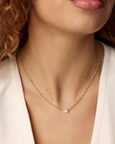 CAILIN CRYSTAL PENDANT NECKLACE GOLD METAL WHITE CZ