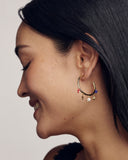 CAMILA HOOP EARRINGS GOLD RED WHITE BLUE MIX