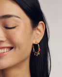 CAMILA HOOP EARRINGS GOLD RED WHITE BLUE MIX