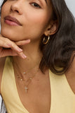 CROSS CRYSTAL PENDANT NECKLACE GOLD WHITE CRYSTAL