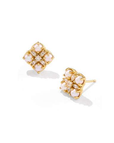 DIRA PEARL STUD EARRINGS GOLD FRESHWATER CULTURED PEARL