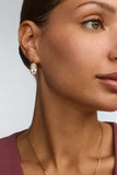 LEE LUXE DROP EARRINGS GOLD WHITE CZ