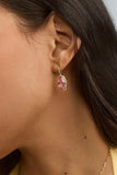 LEE LUXE DROP EARRINGS GOLD LIGHT PINK CZ