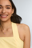 ELISA LUXE SHORT PENDANT NECKLACE GOLD LIGHT PINK CZ