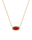 ELISA PENDANT NECKLACE GOLD RED KYOCERA OPAL