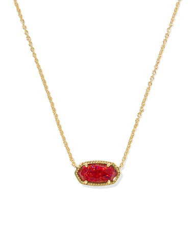ELISA PENDANT NECKLACE GOLD RED KYOCERA OPAL