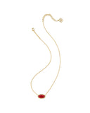 ELISA PENDANT NECKLACE GOLD RED KYOCERA OPAL