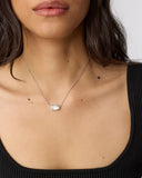 ELISA SILVER PENDANT NECKLACE IVORY MOTHER OF PEARL