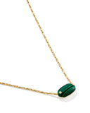 ELISA RIVETED SHORT PENDANT NECKLACE GOLD GREEN MALACHITE