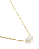 ELISA RIVETED SHORT PENDANT NECKLACE GOLD IVORY MOTHER OF PEARL