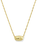 ELISA RIVETED SHORT PENDANT NECKLACE GOLD IVORY MOTHER OF PEARL