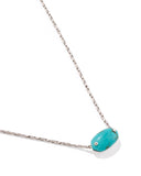 ELISA RIVETED SHORT PENDANT NECKLACE SILVER VARIEGATED TURQUOISE MAGNESITE