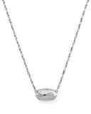 ELISA RIVETED SHORT PENDANT NECKLACE SILVER VARIEGATED TURQUOISE MAGNESITE