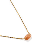 ELISA RIVETED SHORT PENDANT NECKLACE VINTAGE GOLD ORANGE BANDED AGATE