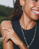 GABRIELLA PEARL HOOP EARRINGS SILVER