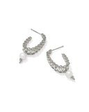 GABRIELLA PEARL HOOP EARRINGS SILVER