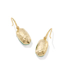 LEE RIVETED DROP EARRINGS GOLD GREEN MALACHITE