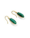 LEE RIVETED DROP EARRINGS GOLD GREEN MALACHITE