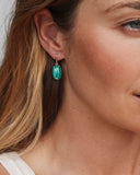 LEE RIVETED DROP EARRINGS GOLD GREEN MALACHITE
