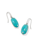 LEE RIVETED DROP EARRINGS SILVER VARIEGATED TURQUOISE MAGNESITE