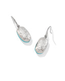 LEE RIVETED DROP EARRINGS SILVER VARIEGATED TURQUOISE MAGNESITE