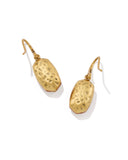 LEE RIVETED DROP EARRINGS VINTAGE GOLD ORANGE BANDED AGATE
