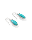 LEE RIVETED DROP EARRINGS SILVER VARIEGATED TURQUOISE MAGNESITE